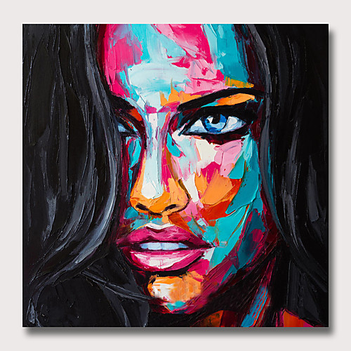 

Oil Painting Hand Painted - People Pop Art Modern Rolled Canvas