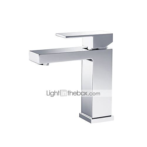 

Bathroom Sink Faucet - Widespread Chrome Centerset Single Handle One HoleBath Taps