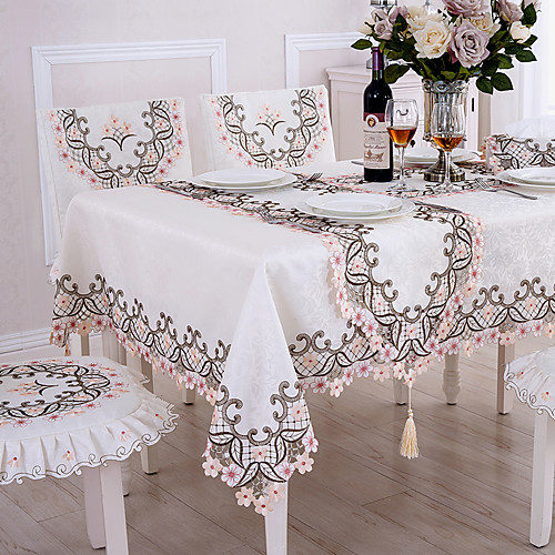 

Contemporary Country polyester fibre Square Table Cloth Floral Patterned Embroidered Table Decorations