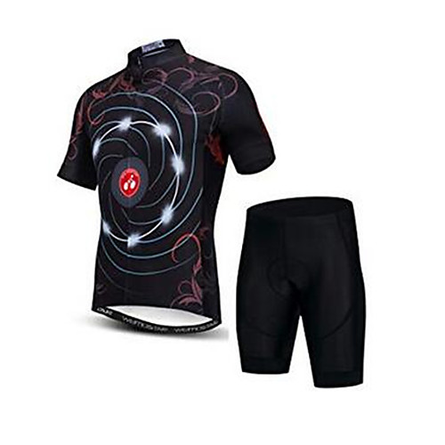 

21Grams Men's Short Sleeve Cycling Jersey with Shorts - Black / White Bike Clothing Suit Breathable Quick Dry Anatomic Design Sports Elastane Terylene Mountain Bike MTB Road Bike Cycling Clothing