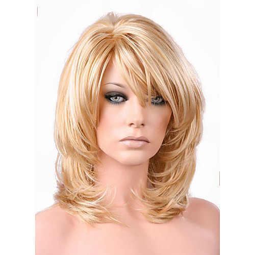 

Synthetic Wig Loose Curl Layered Haircut Wig Blonde Medium Length Light golden Synthetic Hair 38~42 inch Women's New Arrival Blonde