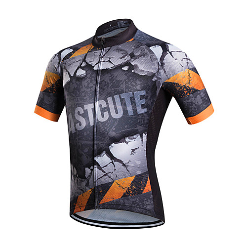 

FUALRNY Men's Short Sleeve Cycling Jersey Grey Bike Jersey Top Mountain Bike MTB Road Bike Cycling Breathable Quick Dry Moisture Wicking Sports Clothing Apparel / Stretchy