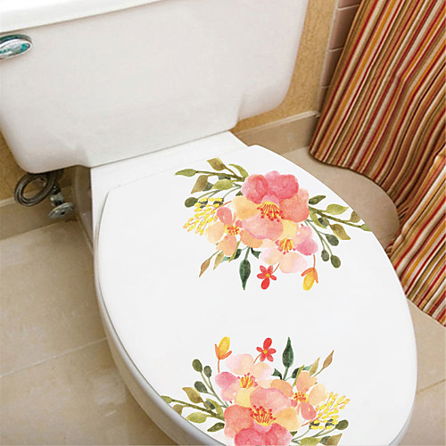 

Floral / Botanical Wall Stickers Plane Wall Stickers Toilet Stickers, Paper Home Decoration Wall Decal Wall / Toilet Decoration 1pc / Removable