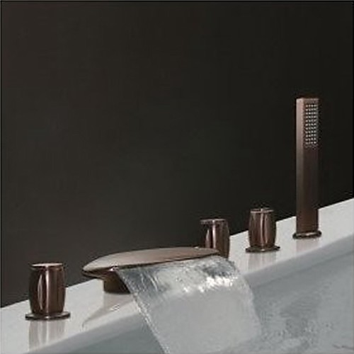 

Bathtub Faucet - Antique Oil-rubbed Bronze Widespread Brass Valve Bath Shower Mixer Taps