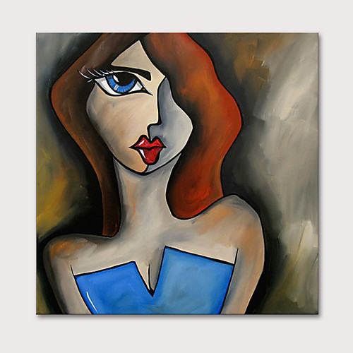 

Oil Painting Hand Painted Square People Abstract Portrait Modern Rolled Canvas (No Frame)