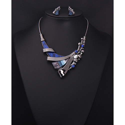 

Women's Blue Gemstone Bridal Jewelry Sets Geometrical Love Artistic Classic Elegant Rhinestone Earrings Jewelry Royal Blue For Wedding Party 1 set