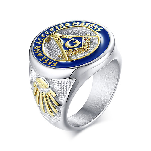 

Men's Ring 1pc Silver Titanium Steel Oval Gift Daily Jewelry Logo