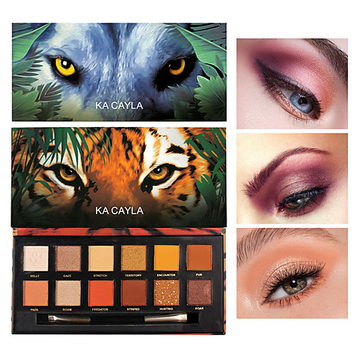 

12 Colors Eyeshadow Tiger Pig Ice Wolf Animal Twelve Color Matte Pearlescent Eye Shadow Lasting Makeup
