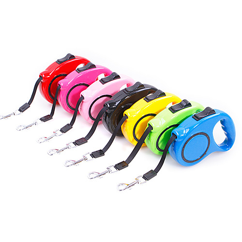 

Dog Leash Retractable Casual / Daily Safety Solid Colored Plastic Nylon Black Yellow Red Fuchsia Blue