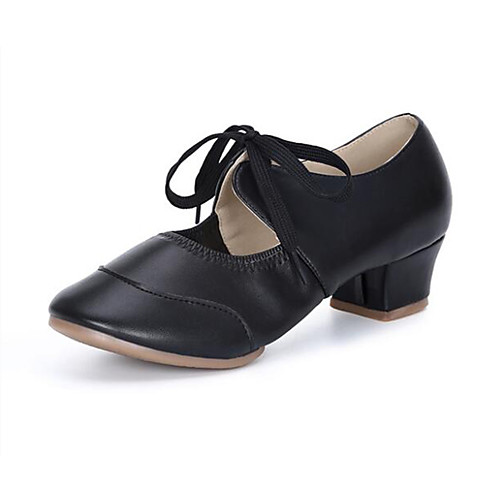 

Women's Dance Shoes Faux Leather Modern Shoes Sneaker Thick Heel Customizable Black / Gold / Silver / Performance / Practice
