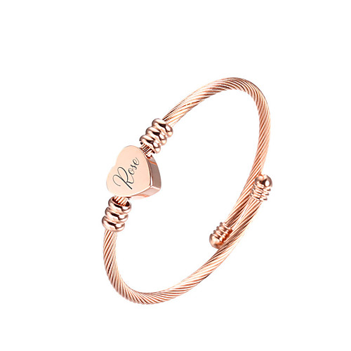 

Personalized Customized Bracelet Titanium Steel Classic Name Engraved Gift Promise Festival Circle Heart Shape 1pcs Gold Silver Rose Gold / Laser Engraving