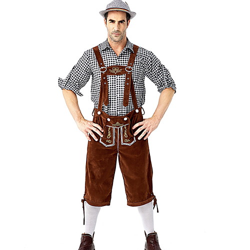 

Oktoberfest Beer Blouse / Shirt Outfits Party Costume Men's Blouse Pants Bavarian Costume Black Red / black RedBrown / Oktoberfest / Beer