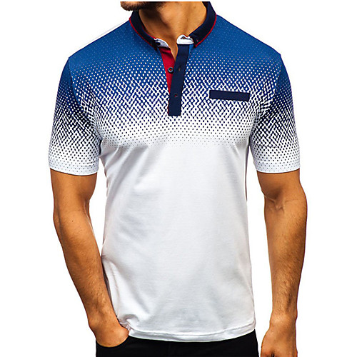 

Men's Color Block Polo Basic Daily Shirt Collar White / Black / Red / Navy Blue / Gray / Short Sleeve