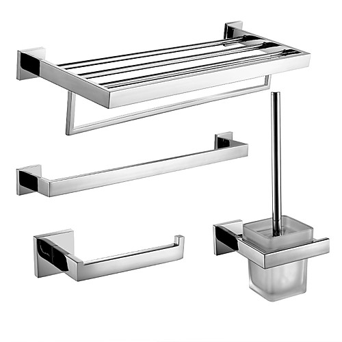 

Bathroom Accessory Set / Towel Bar / Toilet Brush Holder New Design / Creative Contemporary / Traditional Stainless Steel A Grade ABS / Stainless Steel / Metal 4pcs - Bathroom Wall Mounted