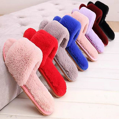

Imitated Rabbit Hair Slippers/ Super Soft Slippers/ Open-Toed Comfortable Slippers/ Female Slippers Home Slippers/ Customer Slippers For Leisure