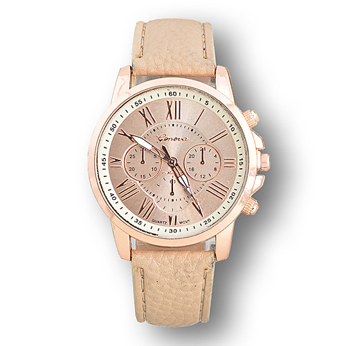 

Dress Watch Leather Analog Creamy-white / Stainless Steel