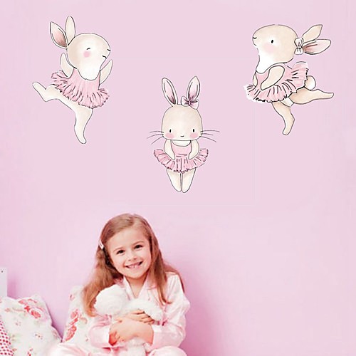 

Nordic Animal Dance Rabbit Decorative Wallpaper Decorative Wall Stickers - Animal Wall Stickers / Plane Wall Stickers Still Life / Animals Kids Room / Nursery