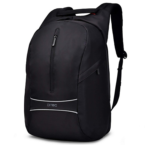 

Men's Nylon Commuter Backpack Large Capacity Zipper Daily Black Gray