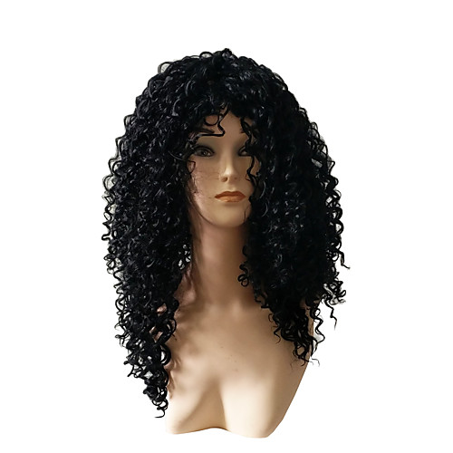 

Synthetic Wig Afro Curly Pixie Cut Wig Medium Length Black Synthetic Hair 20 inch Women's Classic Easy to Carry Cool Black