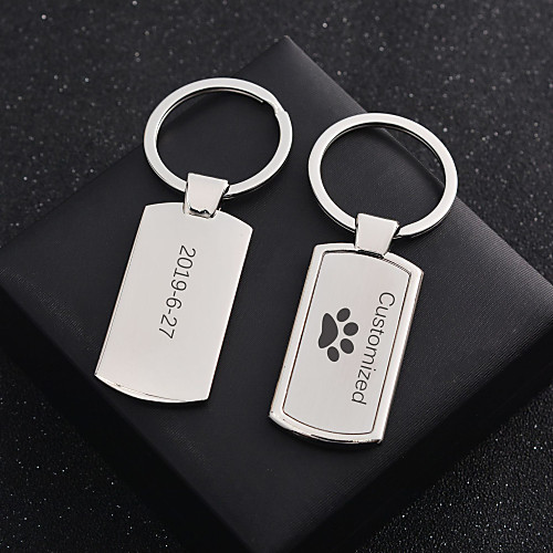 

Personalized Customized Keychain Classic Engraved Gift Promise Festival Circle 1pcs Silver / Laser Engraving