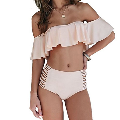 

Women's High Waisted Swimsuit Swimwear Sleeveless 2 Piece - Swimming Diving Patchwork Spring / Micro-elastic