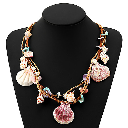 

Women's Multicolor Choker Necklace Braided Floral / Botanicals Shell Boho Shell Rainbow 70 cm Necklace Jewelry 6pcs For Christmas Gift Carnival Holiday Festival