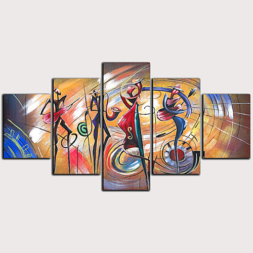 

Print Rolled Canvas Prints - Abstract Botanical Classic Modern Five Panels Art Prints