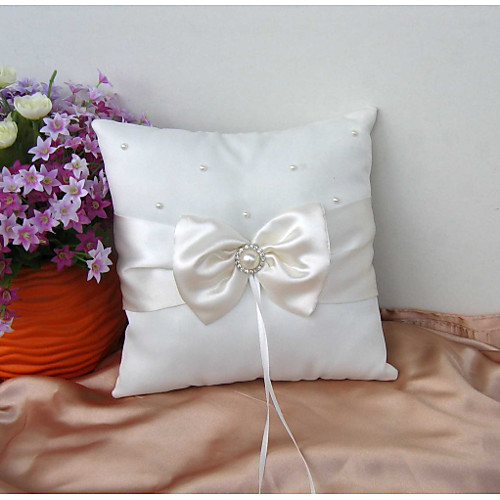 

Plain Sateen / Satin Bowknot / Crystals / Rhinestones Satin Ring Pillow Pillow All Seasons