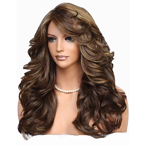 

Synthetic Wig Body Wave Layered Haircut Wig Very Long Flaxen Synthetic Hair 62~66 inch Women's New Arrival Brown