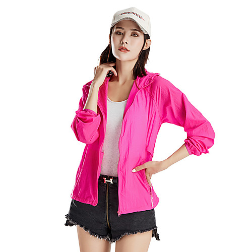 

Women's Cycling Jacket Bike Windbreaker Top Windproof Breathable Moisture Wicking Sports Solid Color Polyester Fuchsia / Blue / Violet Mountain Bike MTB Clothing Apparel Regular Fit Bike Wear