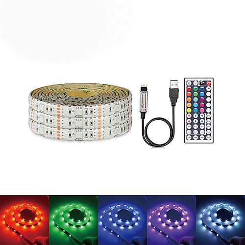 

LOENDE Waterproof LED Light Strips USB DC 5V 5M 5050 RGB Tiktok Lights Tape TV Background Lighting DIY Home Decorative Lamp With 44Key Controller Set