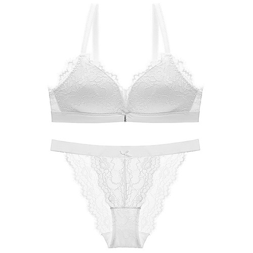 

Women's Push-up Wireless 3/4 Cup Bra & Panty Set Sexy White Black Blue