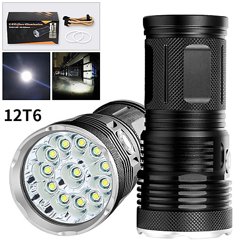 

EX12 LED Flashlights / Torch Waterproof 9600 lm LED LED 12 Emitters Manual 3 Mode Waterproof Professional Anti-Shock Easy Carrying Durable Camping / Hiking / Caving Police / Military Cycling / Bike