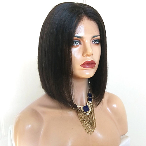 

Synthetic Wig kinky Straight Bob Wig Medium Length Natural Black Synthetic Hair 38~42 inch Women's New Arrival Black
