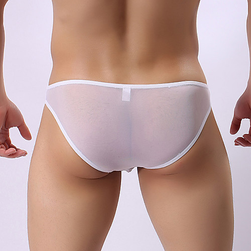 

Men's Basic Briefs Underwear - EU / US Size 1 Piece Mid Waist Black White Purple M L XL