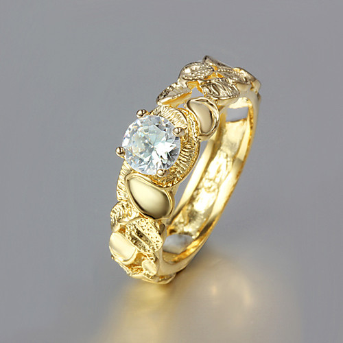 

Band Ring Classic Gold Rhinestone Gold Plated Alloy Unique Design Fashion 1pc 7 8 / Women's