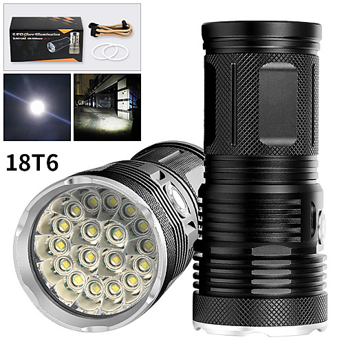 

EX18 LED Flashlights / Torch Waterproof 14200 lm LED LED 18 Emitters Manual 3 Mode Waterproof Professional Anti-Shock Easy Carrying Durable Camping / Hiking / Caving Police / Military Cycling / Bike