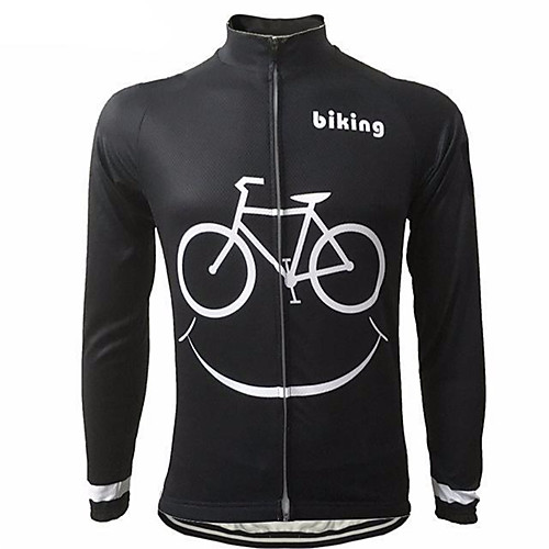

21Grams Novelty Men's Short Sleeve Cycling Jersey - Black / White Bike Jersey Top Breathable Quick Dry Moisture Wicking Sports Terylene Mountain Bike MTB Clothing Apparel / Micro-elastic / Race Fit