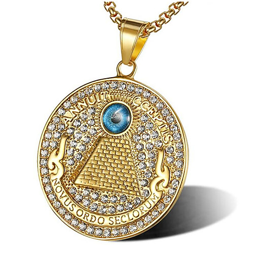 

Men's Cubic Zirconia Pendant Necklace Classic Star of David Fashion Titanium Steel Gold 56 cm Necklace Jewelry 1pc For Gift Daily
