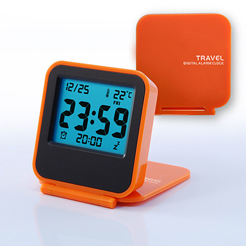 

Mini Portable Travel Clamshell Electronic Night Lamp LED Digital Desk Alarm Clock
