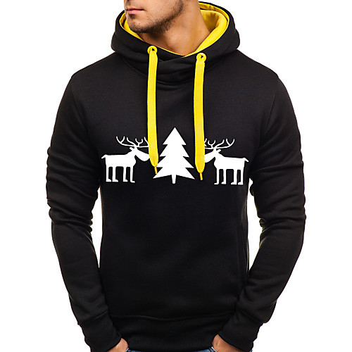 

Men's Pullover Hoodie Sweatshirt Animal Casual Streetwear Hoodies Sweatshirts Black Khaki Light gray