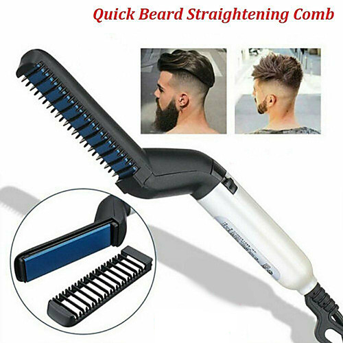 

Multifunctional Men Hair Curler Comb Curling Iron Straighten Hair Styler Styling Combs Tool Quick Electric Heating Hair Brush