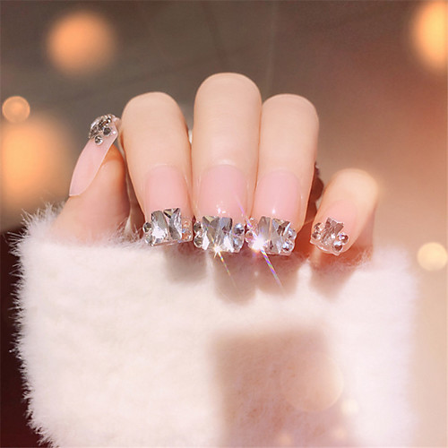 

24pcs Plastic Artificial Gemstones Universal Stylish Luxury Daily Festival Artificial Nail Tips for Finger Nail / Romantic Series
