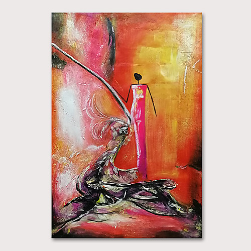 

Oil Painting Hand Painted Vertical Abstract People Modern Stretched Canvas