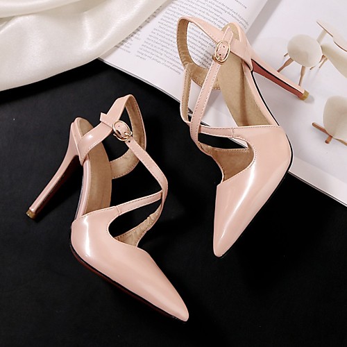 

Women's Sandals Stiletto Heel Pointed Toe High Heel Sandals Daily PU Synthetics Almond Black Red