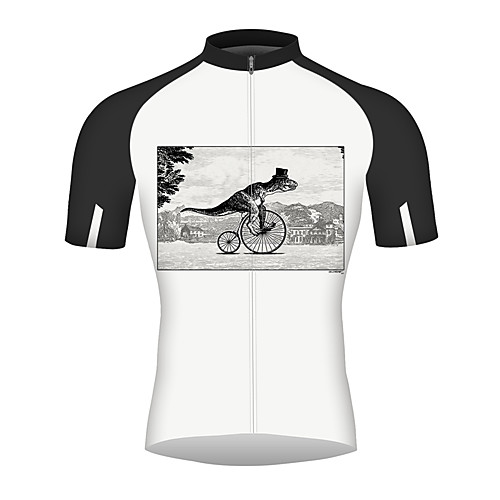 

21Grams Men's Short Sleeve Cycling Jersey Spandex Polyester Black / White Bike Jersey Top Mountain Bike MTB Road Bike Cycling Breathable Quick Dry Reflective Strips Sports Clothing Apparel