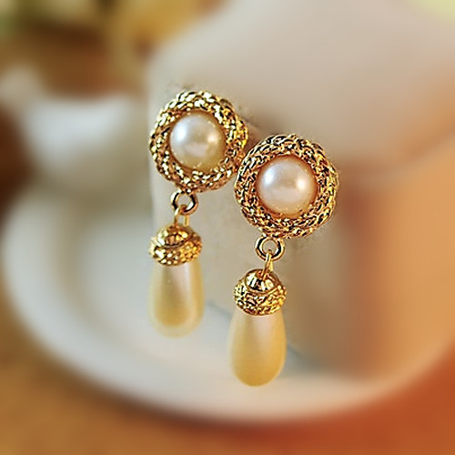 

Women's Drop Earrings Hollow Out Drop Sweet Fashion Imitation Pearl Earrings Jewelry Gold For Daily Work 1 Pair