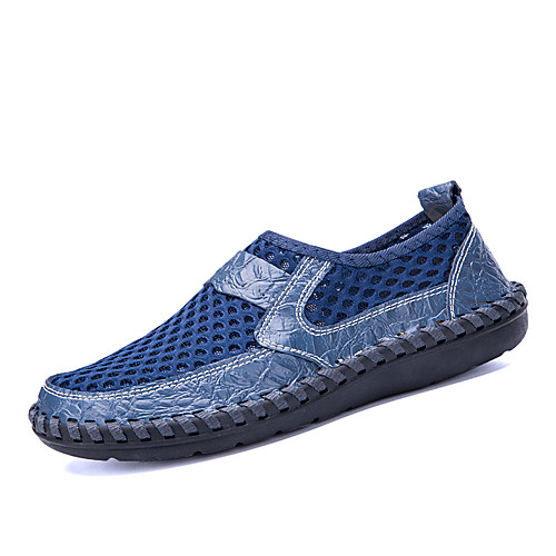 

Men's Mesh / Cowhide Fall / Spring & Summer Casual / British Loafers & Slip-Ons Breathable Green / Blue / Brown