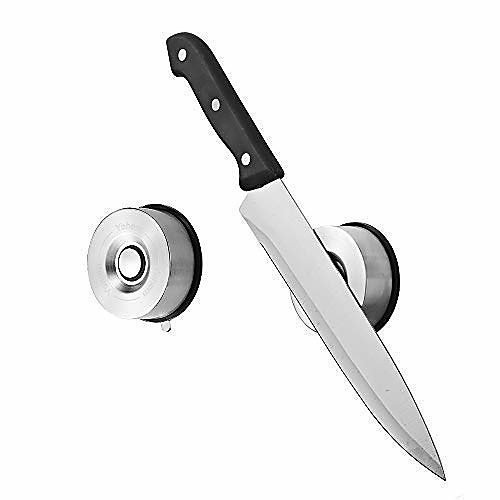 

Magnetic Kitchen Knife Holder Key Hanger Rack Tool 304 Stainless Steel Suction Cup Storage Organizer for Scissor Metal Utensils