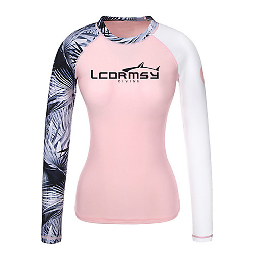 

Women's Rash Guard Sun Shirt Swim Shirt UV Sun Protection Quick Dry Long Sleeve Swimming Surfing Water Sports Painting Patchwork Autumn / Fall Spring Summer / Stretchy